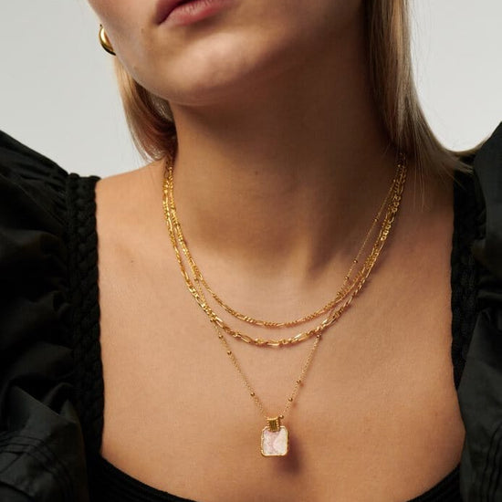 Lena Charm Necklace | 18ct Gold Plated Vermeil/Rhodochrosite Necklaces Missoma 