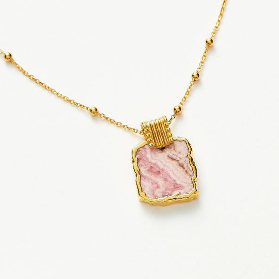 Lena Charm Necklace | 18ct Gold Plated Vermeil/Rhodochrosite Necklaces Missoma 