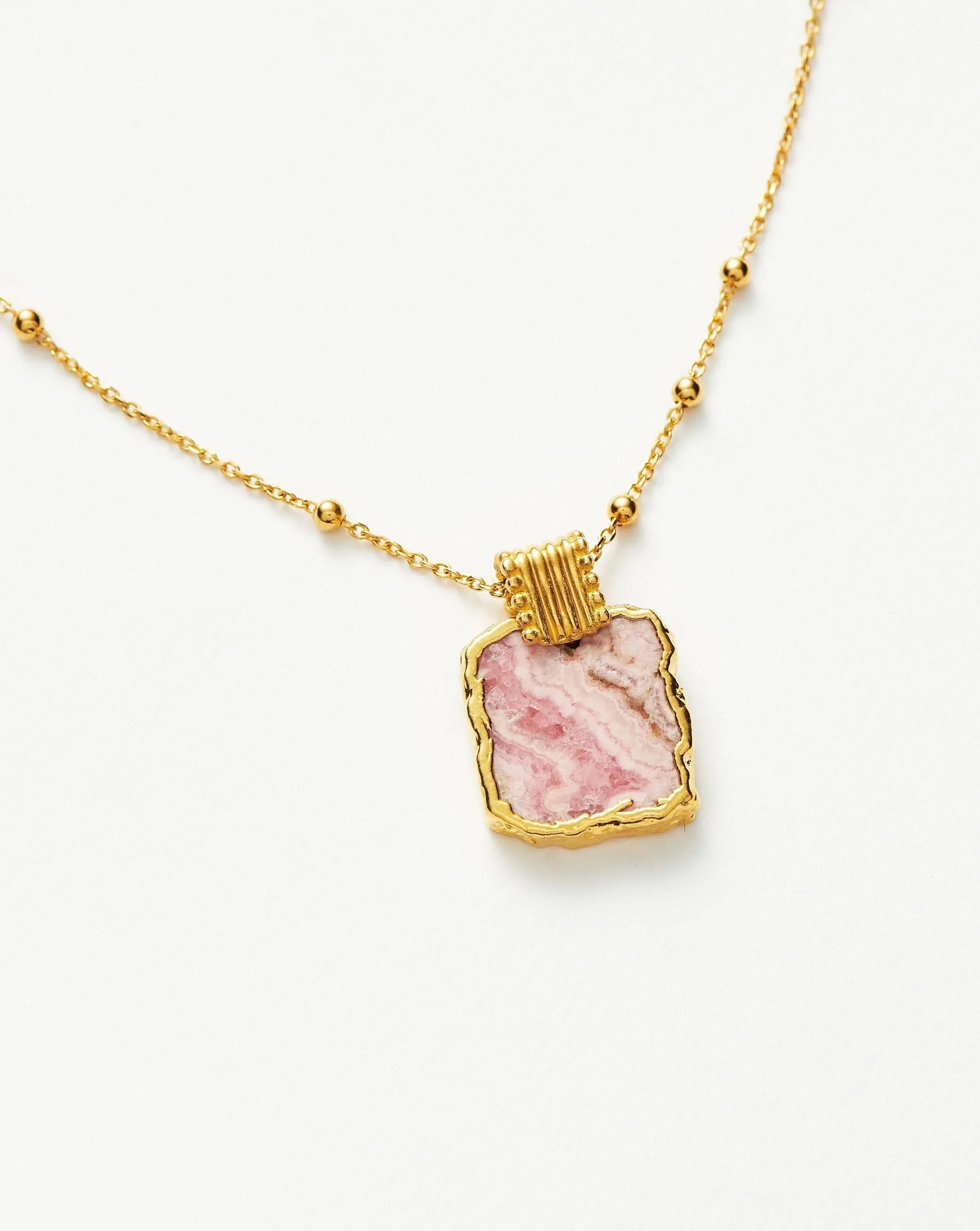 Lena Charm Necklace | 18ct Gold Plated Vermeil/Rhodochrosite | Missoma