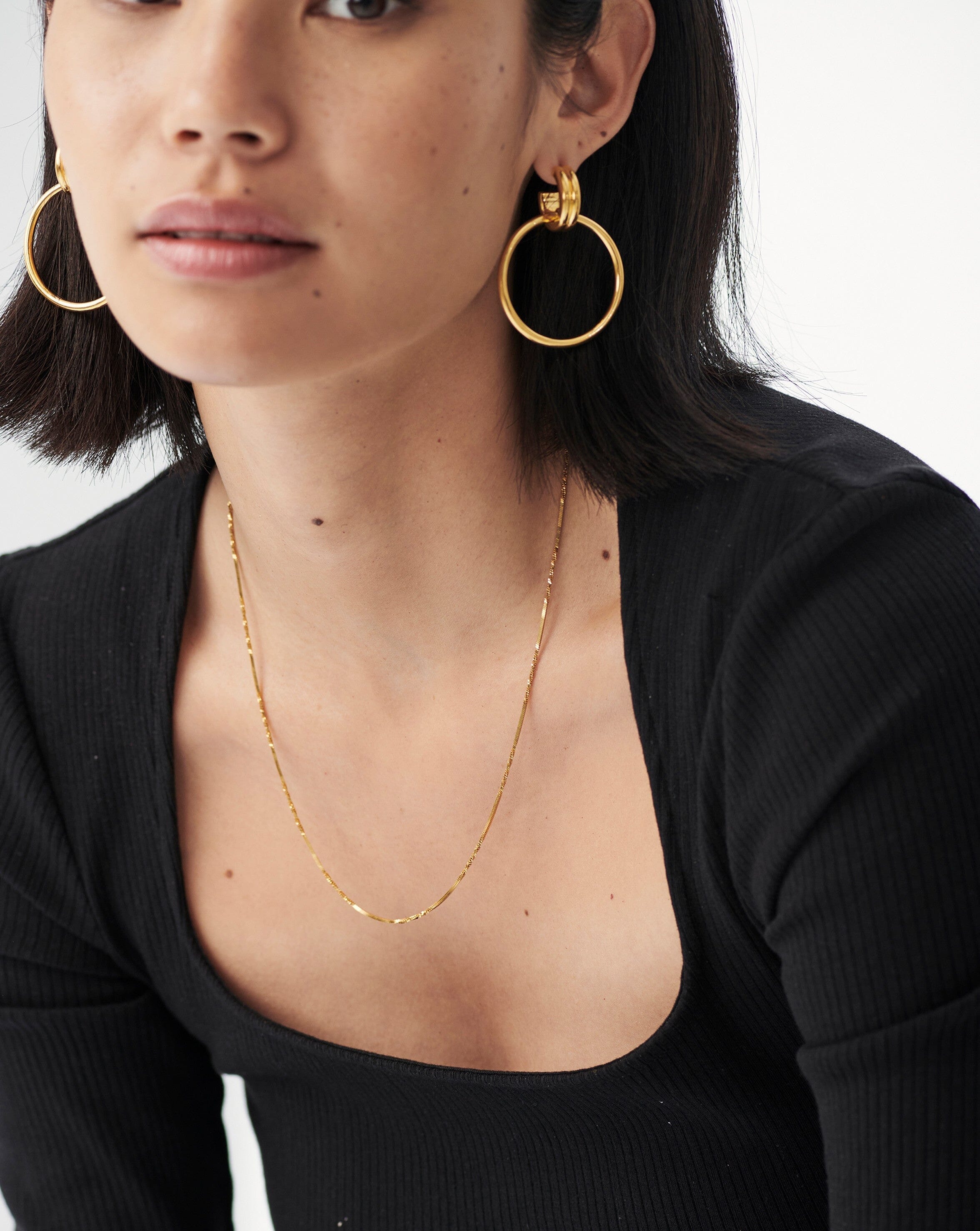 Long Isa Twisted Chain Necklace | 18ct Gold Plated Vermeil Necklaces Missoma 