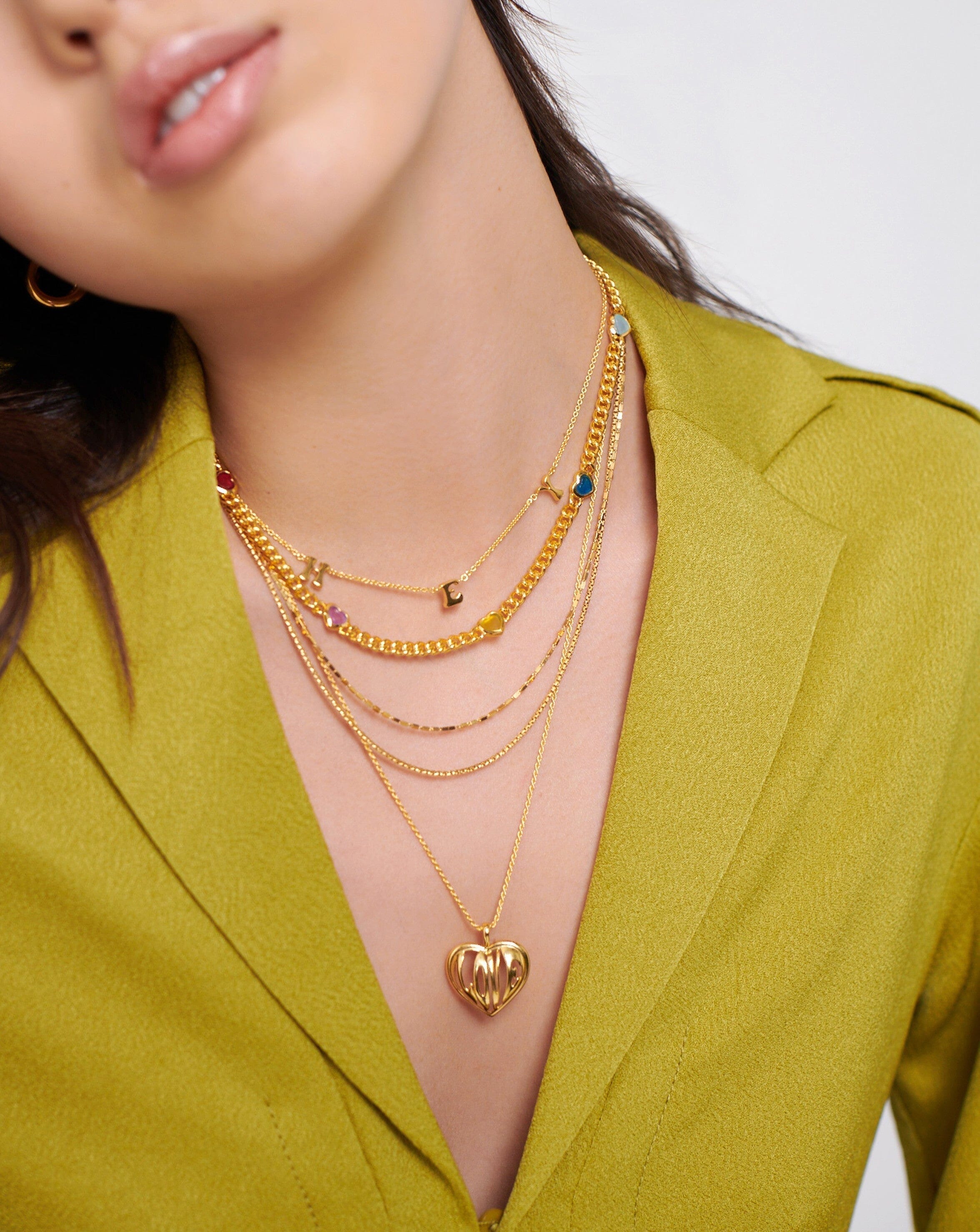 Missoma Valentine's Ridge Heart Pendant Necklace in Gold