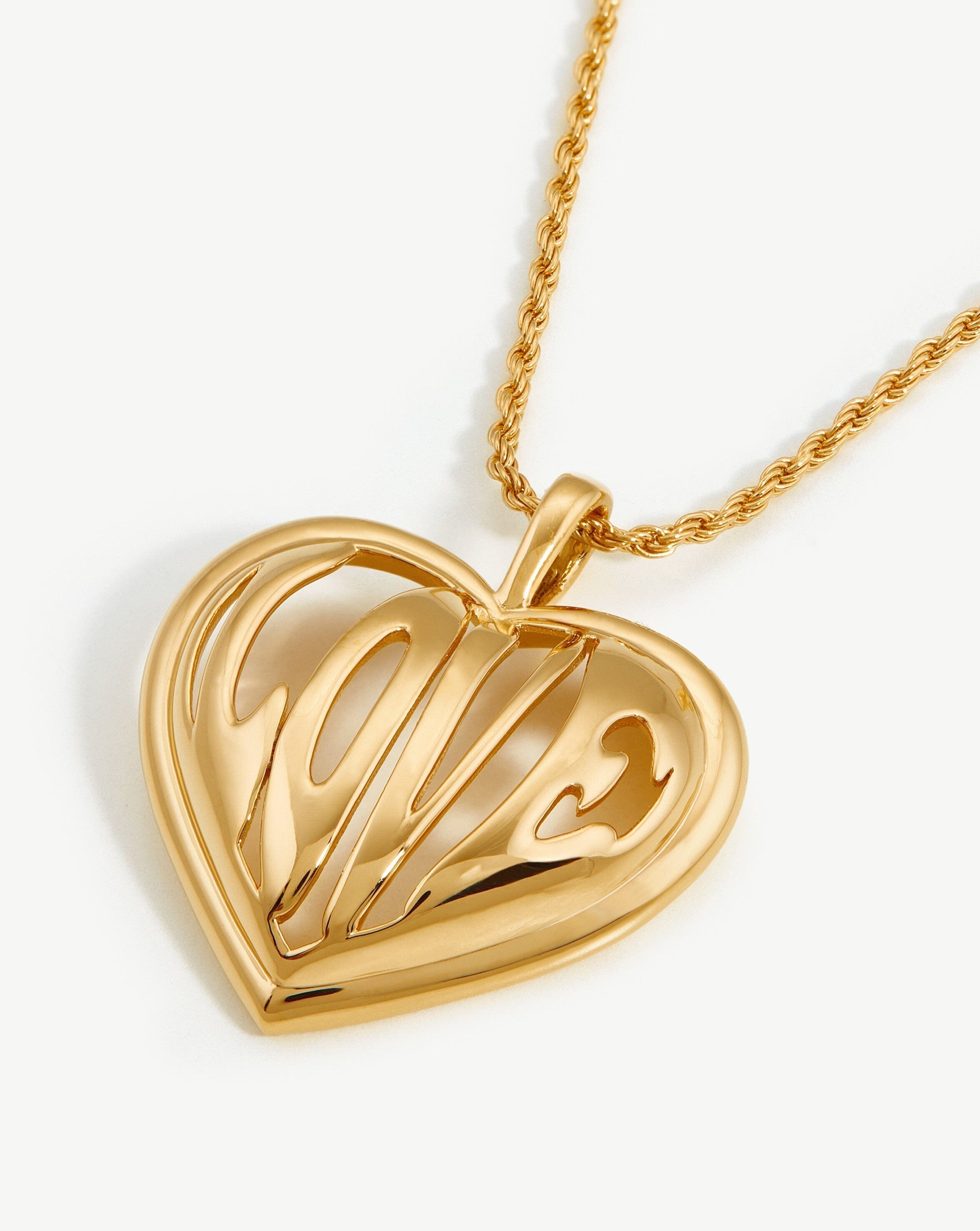 Padlock Heart Pendant Charm in 18ct Gold Vermeil on Sterling