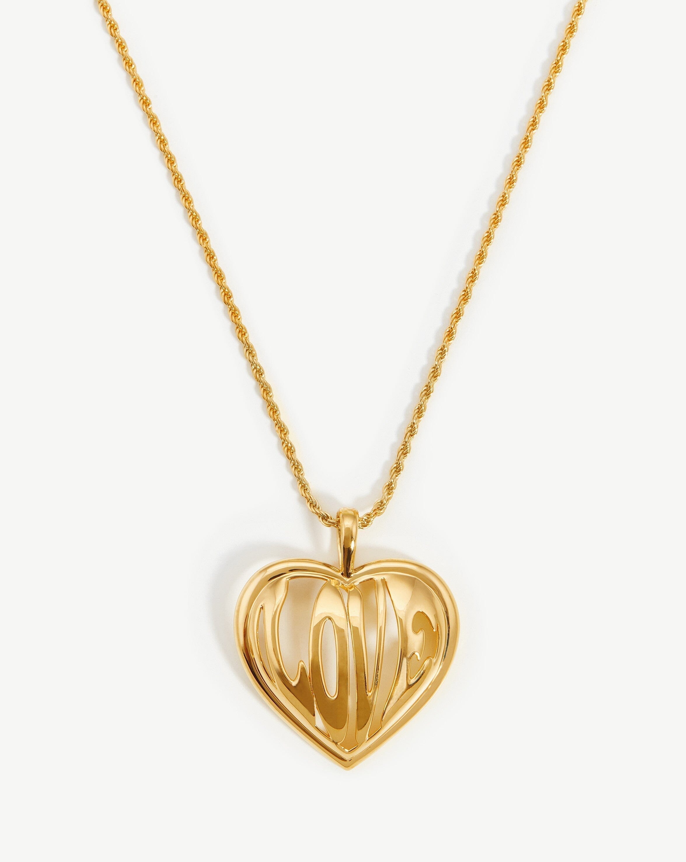 Love Heart Pendant Chain Necklace | 18ct Gold Plated Vermeil Necklaces Missoma 