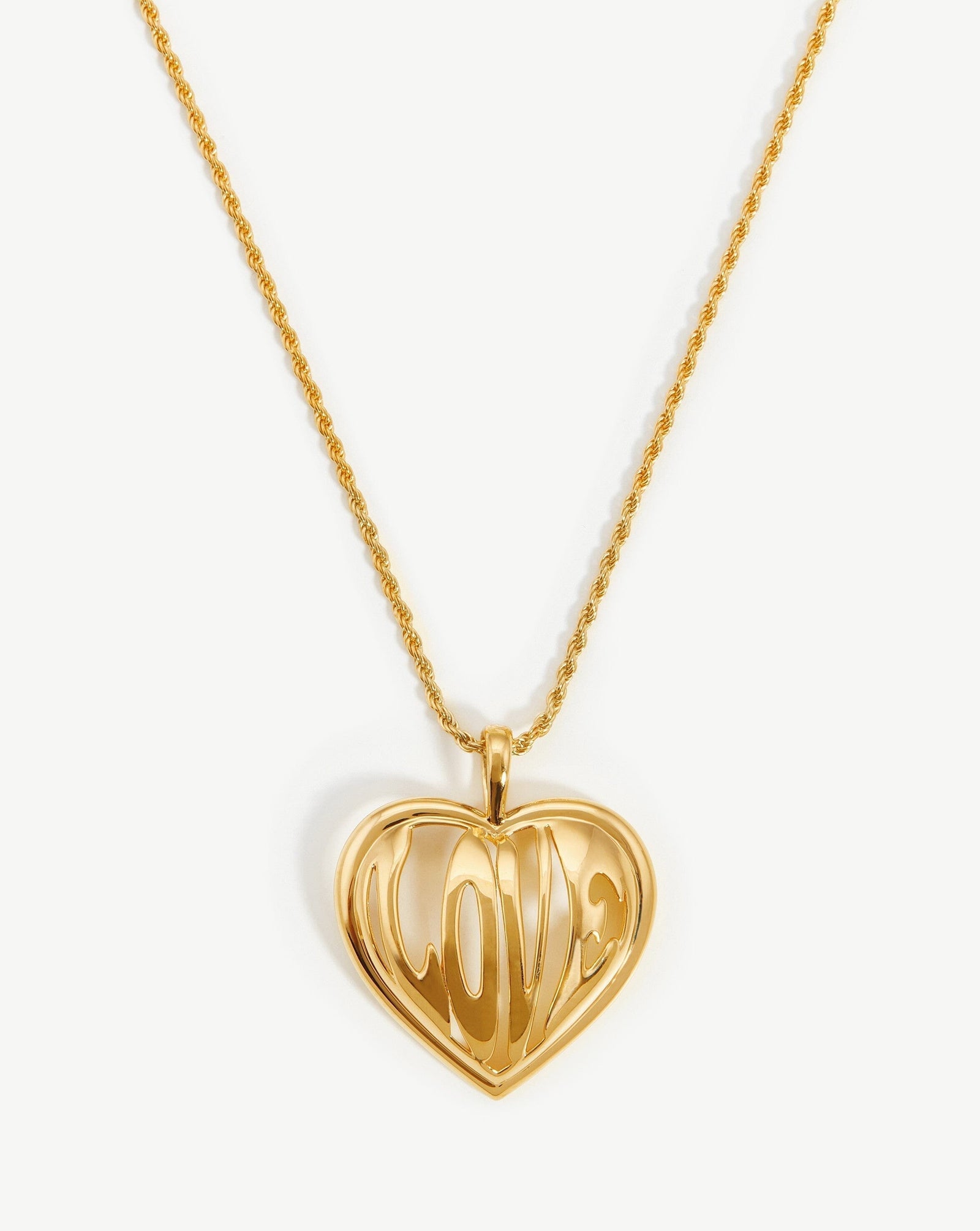 Love Heart Pendant Chain Necklace 18ct Gold Plated Vermeil Missoma