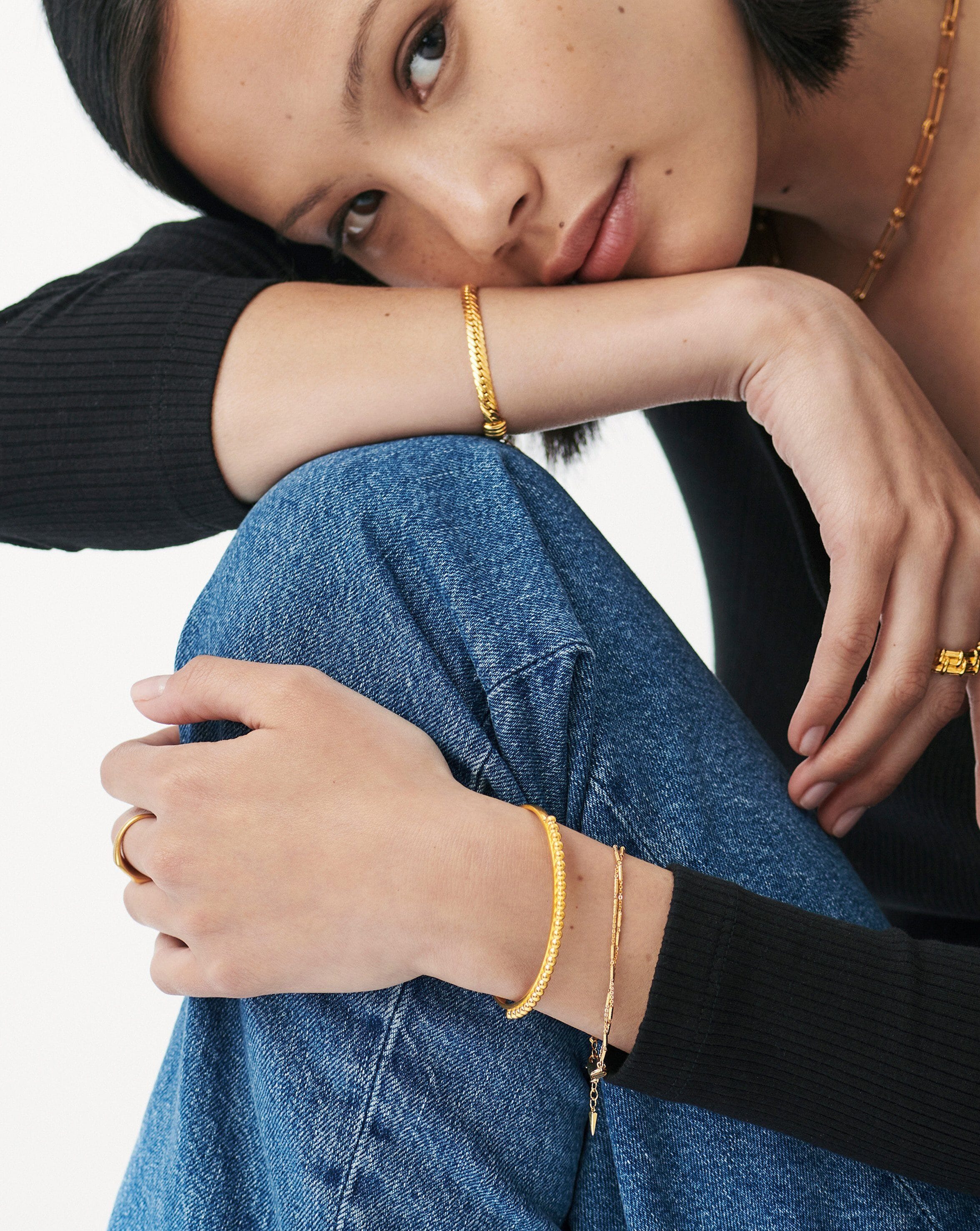 Lucy Williams Beaded Cuff | 18ct Gold Plated Bracelets Missoma 