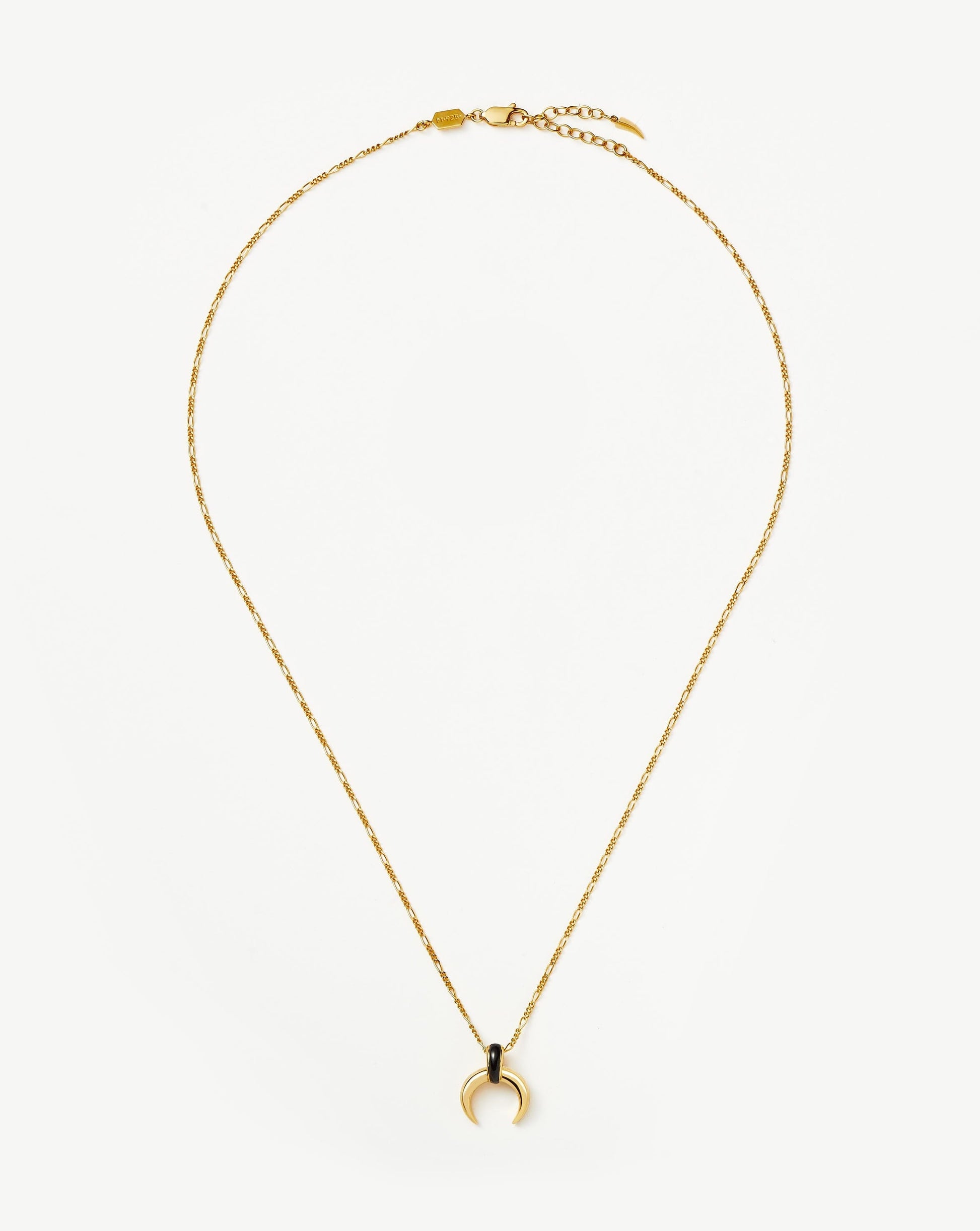 Lucy Williams Black Onyx Horn Pendant Necklace | 18ct Gold Plated Vermeil/Black Onyx Necklaces Missoma 
