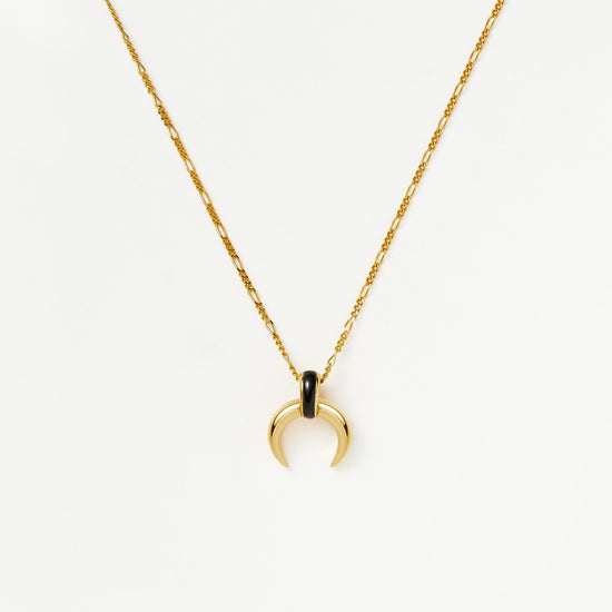 Lucy Williams Black Onyx Horn Pendant Necklace | 18ct Gold Plated Vermeil/Black Onyx Necklaces Missoma 