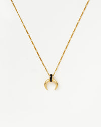 Lucy Williams Black Onyx Horn Pendant Necklace | 18ct Gold Plated Vermeil/Black Onyx Necklaces Missoma 