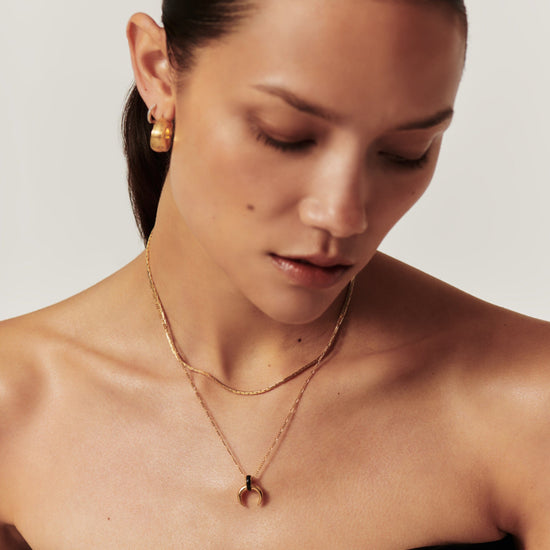 Lucy Williams Black Onyx Horn Pendant Necklace | 18ct Gold Plated Vermeil/Black Onyx Necklaces Missoma 