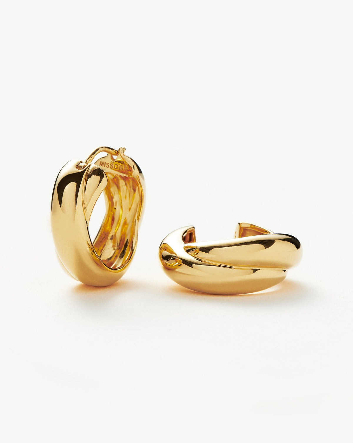 Lucy Williams Chunky Medium Entwine Hoop Earrings | 18ct Gold Plated ...