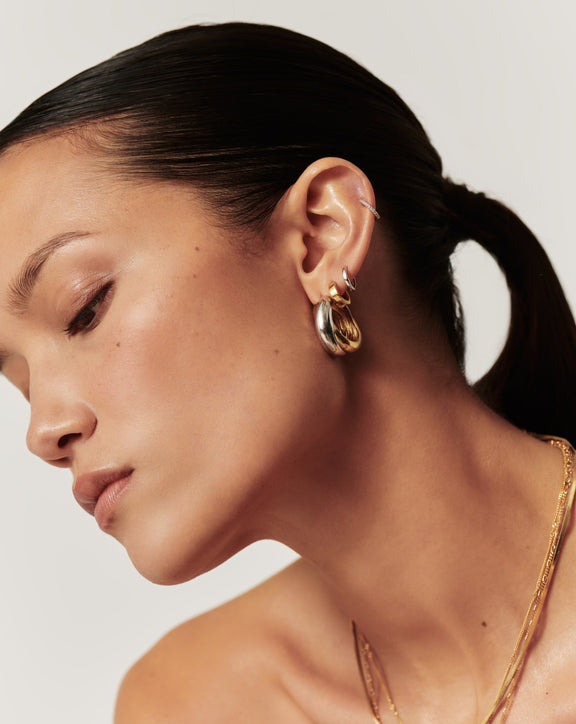 LUCY WILLIAMS CHUNKY MEDIUM ENTWINE HOOP EARRINGS