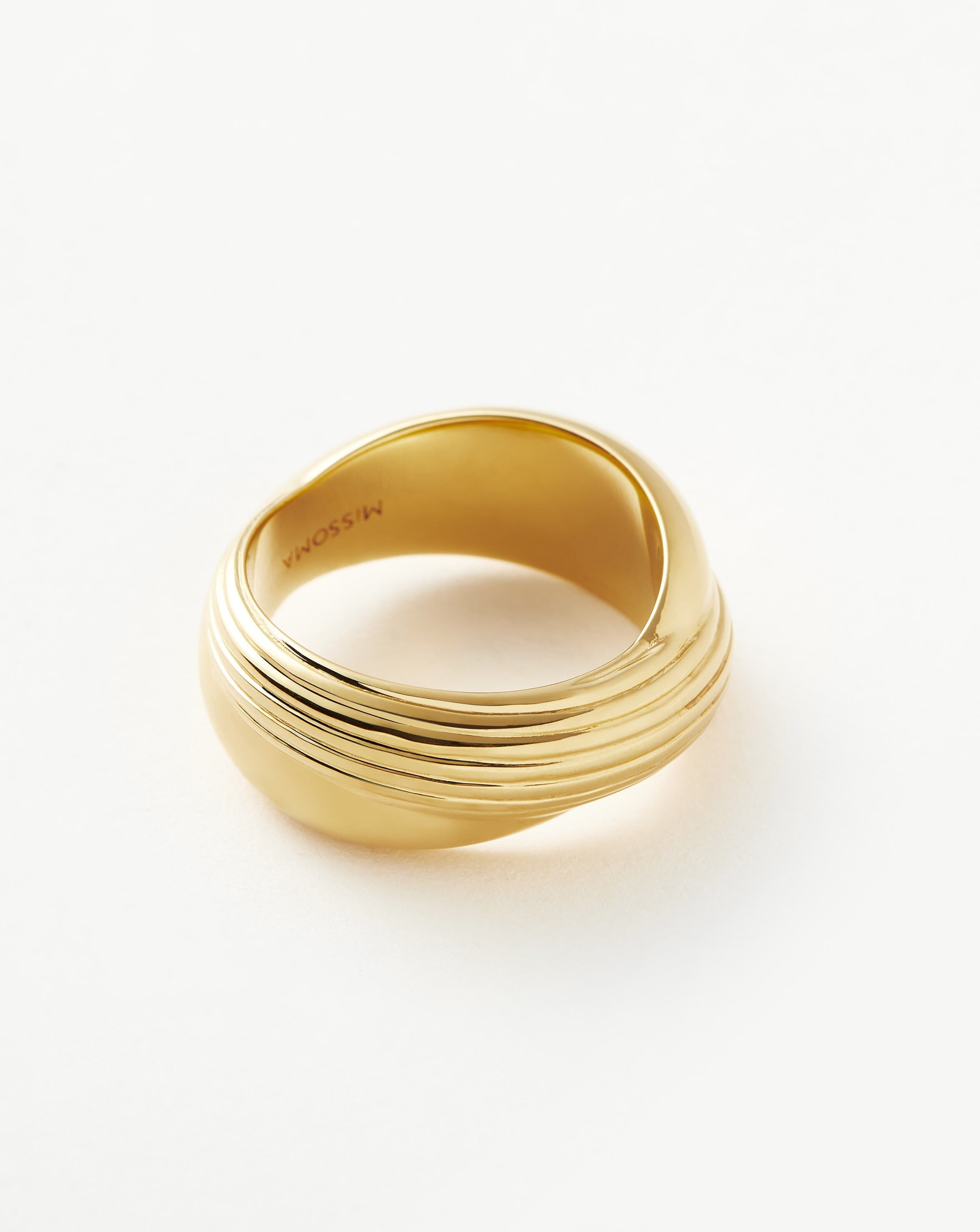 Lucy Williams Chunky Entwine Ridge Ring | 18ct Gold Plated Rings Missoma 