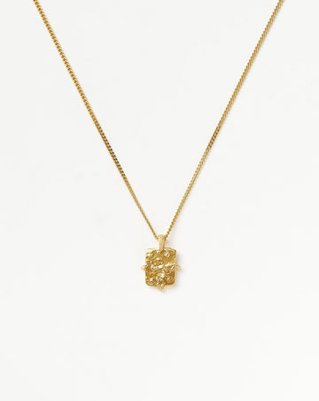 Lucy Williams Engravable Beaded Square Coin Pendant Necklace | 18ct Gold Plated Vermeil Necklaces Missoma 