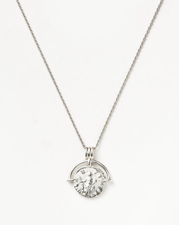 Lucy Williams Engravable Roman Arc Coin Necklace | Silver Plated Necklaces Missoma 