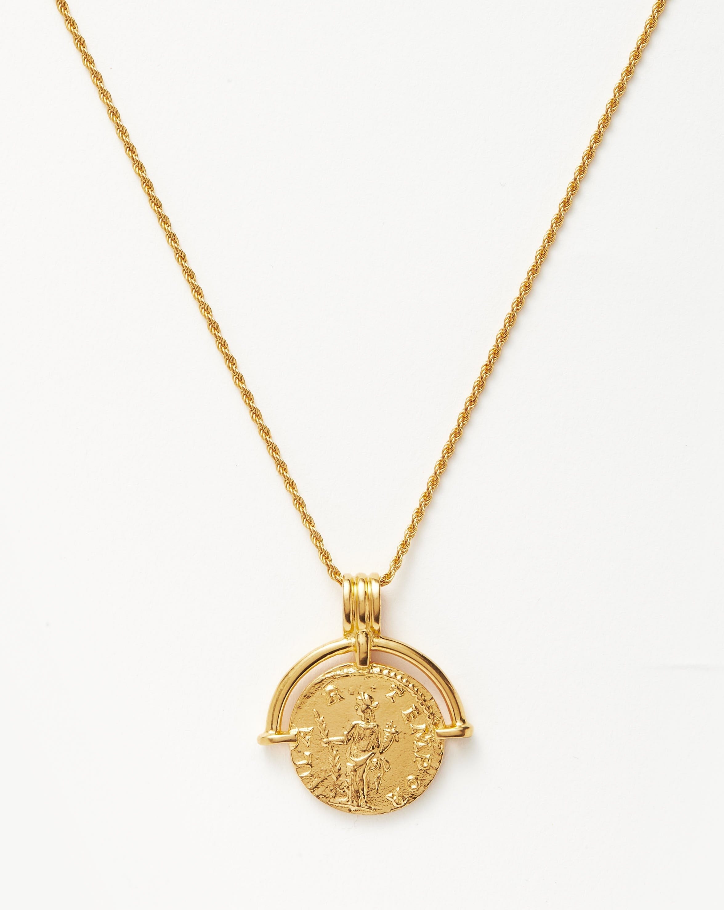 Lucy Williams Long Engravable Roman Arc Coin Necklace Necklaces Missoma 