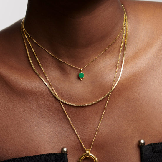 Lucy Williams Malachite Choker | 18ct Gold Plated Vermeil/Malachite Necklaces Missoma 
