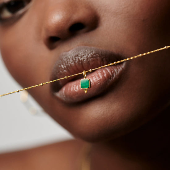 Lucy Williams Malachite Choker | 18ct Gold Plated Vermeil/Malachite Necklaces Missoma 