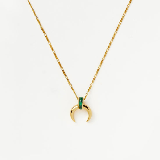 Lucy Williams Malachite Horn Pendant Necklace | 18ct Gold Plated Vermeil/Malachite Necklaces Missoma 