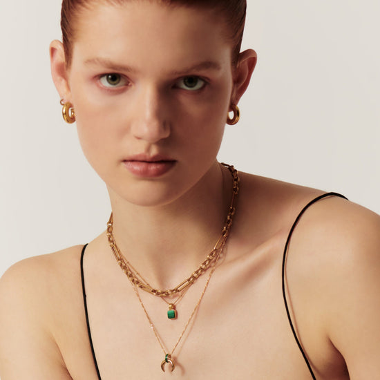 Lucy Williams Malachite Horn Pendant Necklace | 18ct Gold Plated Vermeil/Malachite Necklaces Missoma 