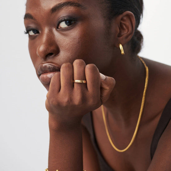 Lucy Williams Pave Ridge Ring | 18ct Gold Plated Vermeil/Cubic Zirconia Rings Missoma 