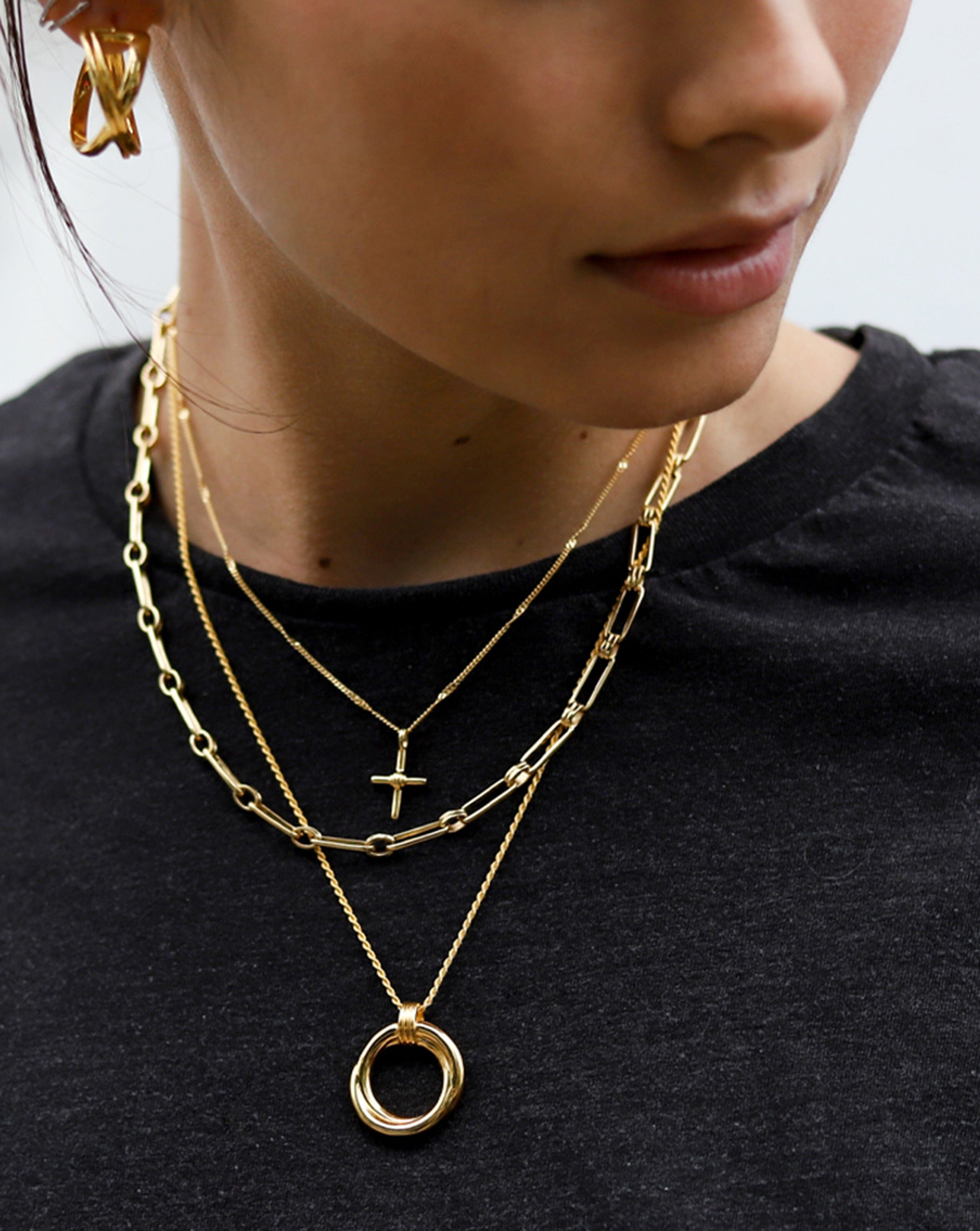 Lucy Williams Ridge Cross Necklace | 18ct Gold Plated Vermeil Necklaces Missoma 