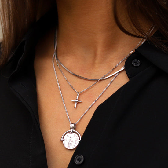 Lucy Williams Roman Arc Coin Necklace | Silver Plated Necklaces Missoma 