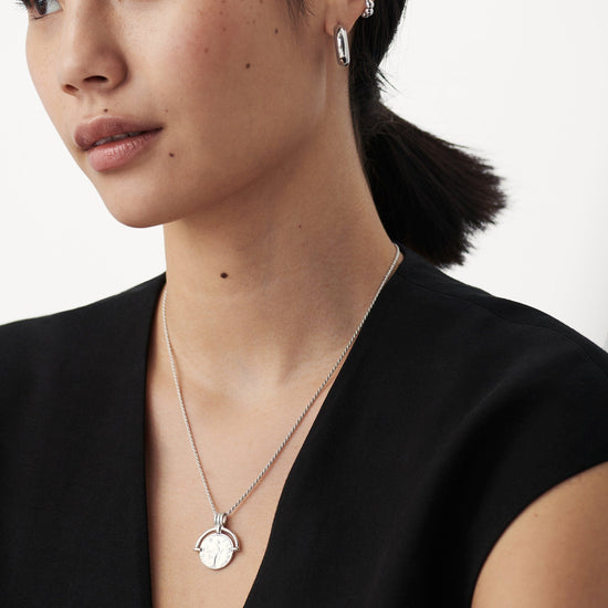 Lucy Williams Roman Arc Coin Necklace | Silver Plated Necklaces Missoma 