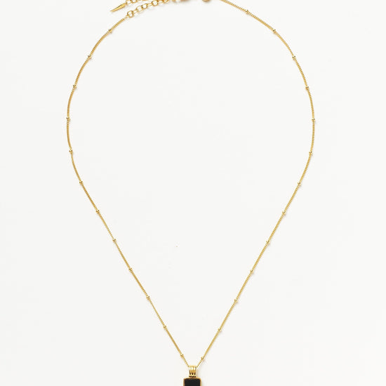 Lucy Williams Square Onyx Gemstone Necklace | 18ct Gold Plated Vermeil/Black Onyx Necklaces Missoma 