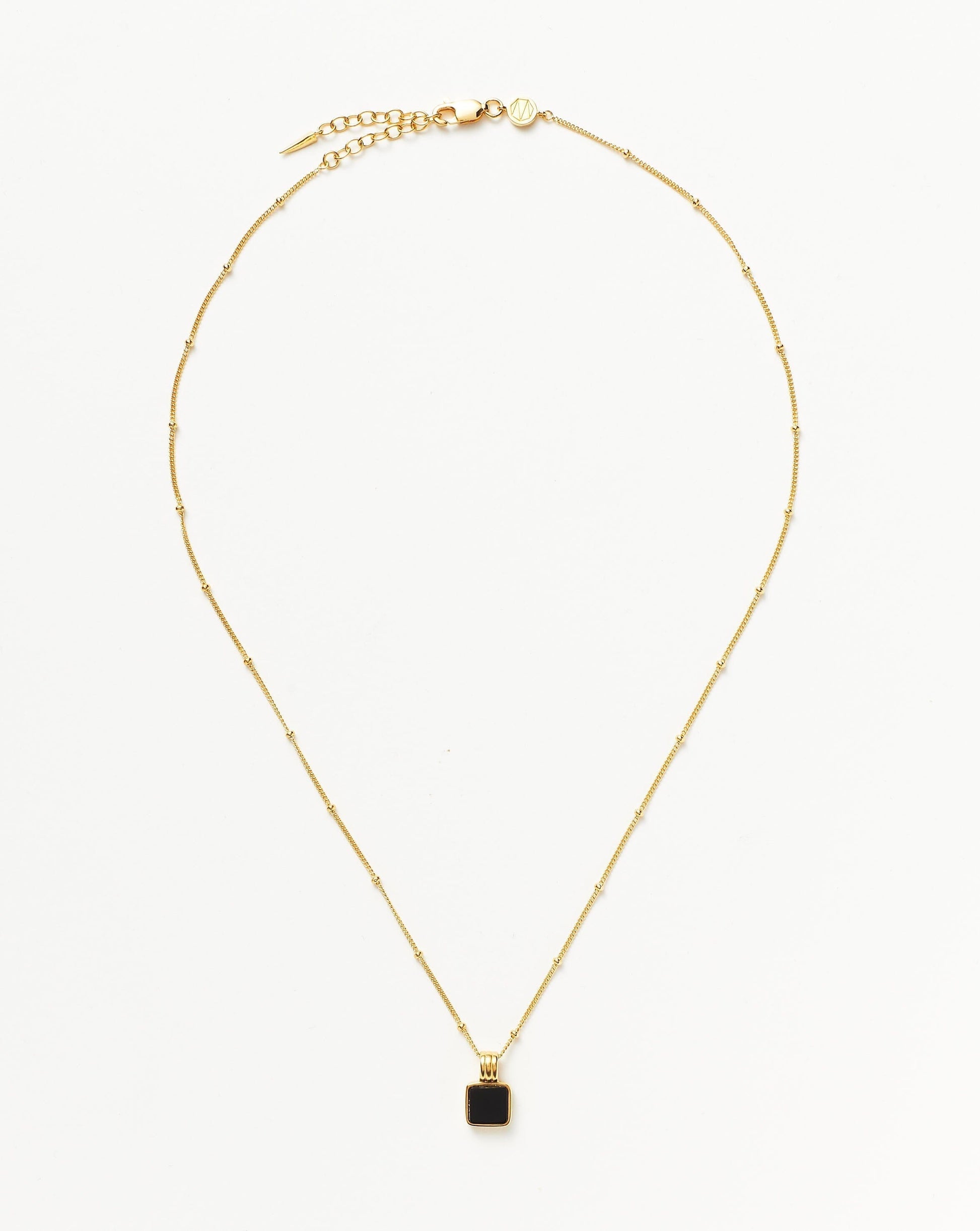 Lucy Williams Square Onyx Gemstone Necklace | 18ct Gold Plated Vermeil/Black Onyx Necklaces Missoma 