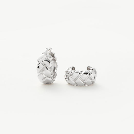 Lucy Williams Waffle Mini Hoop Earrings | Sterling Silver Earrings Missoma 