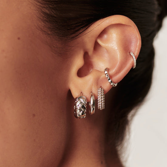 Lucy Williams Waffle Mini Hoop Earrings | Sterling Silver Earrings Missoma 