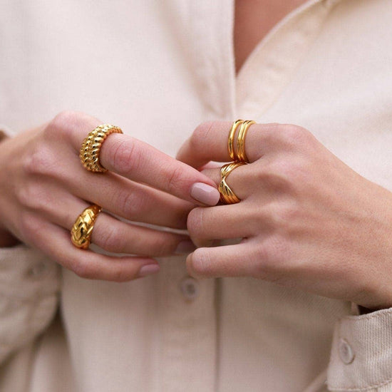 Lucy Williams Waffle Ring | 18ct Gold Plated Vermeil Rings Missoma 