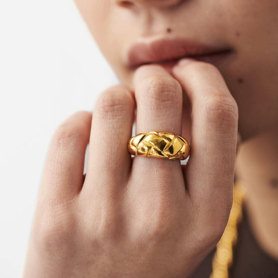 Lucy Williams Waffle Ring | 18ct Gold Plated Vermeil Rings Missoma 