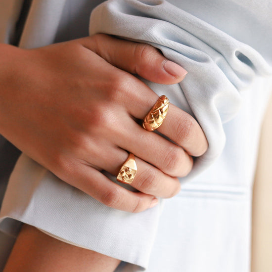 Lucy Williams Waffle Ring | 18ct Gold Plated Vermeil Rings Missoma 