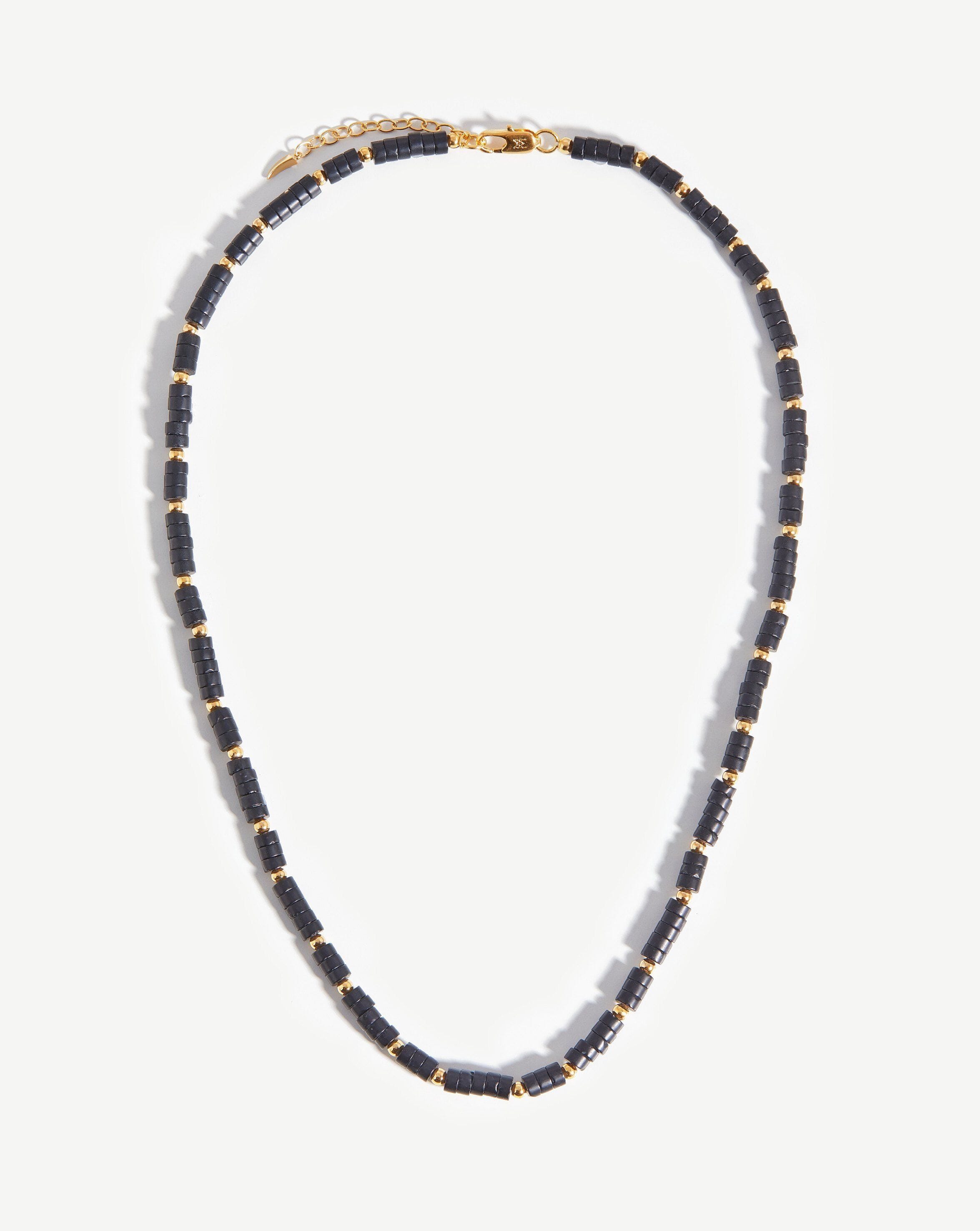 Medium Beaded Stack Necklace | 18ct Gold Plated/Black Onyx Necklaces Missoma 