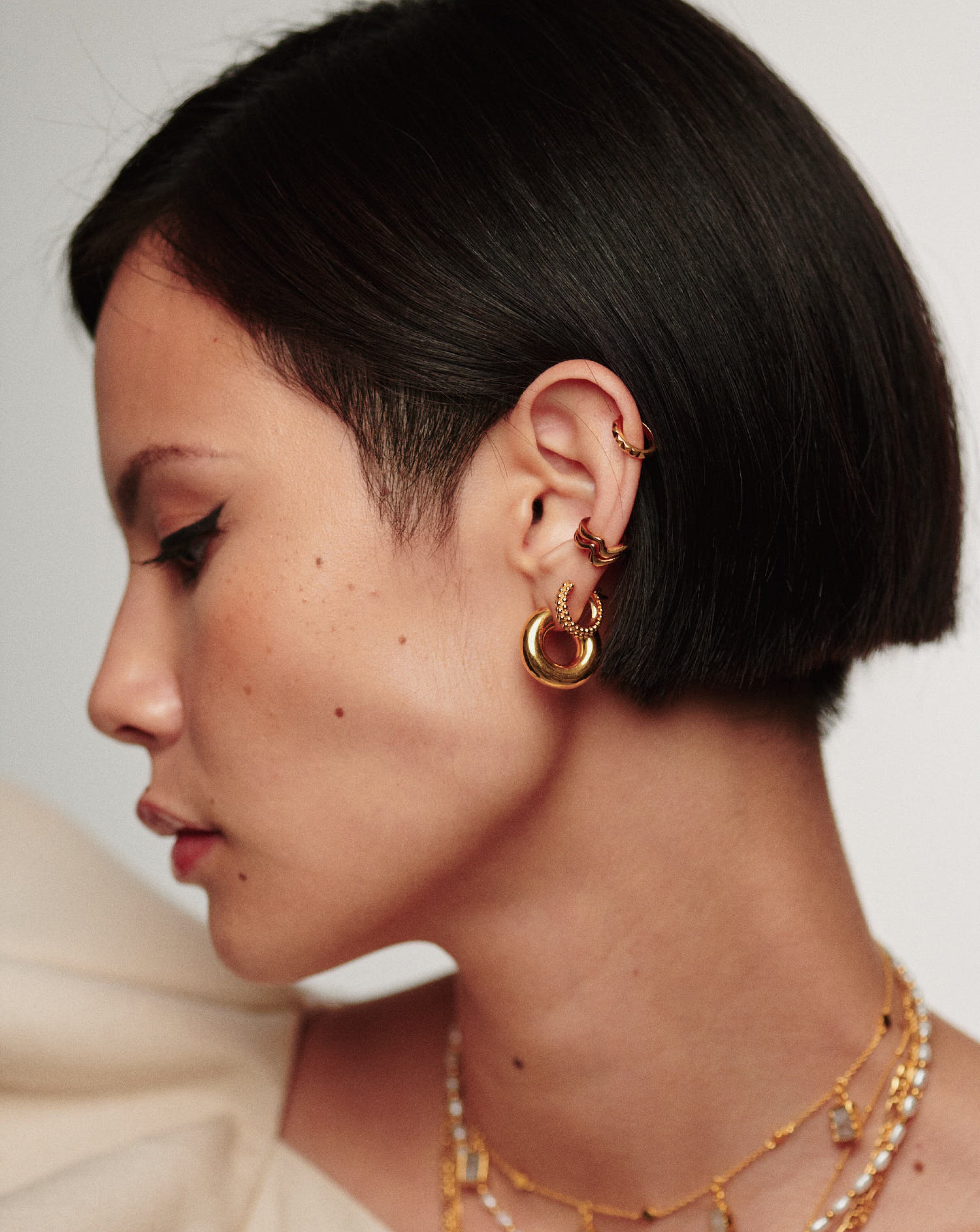 Medium Chubby Hoop Earrings | 18ct Gold Plated