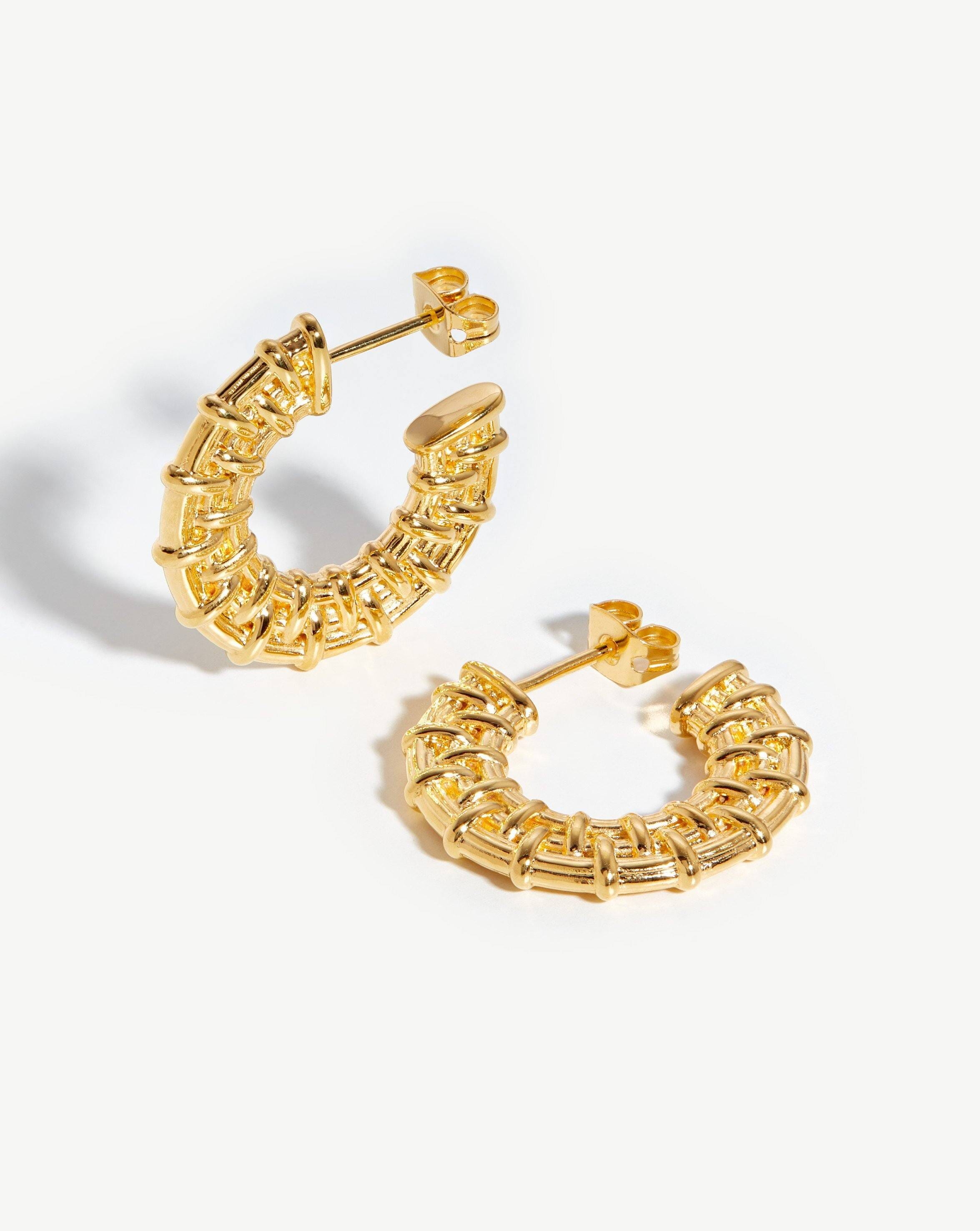 Medium Flat Raffia Hoop Earrings Earrings Missoma 