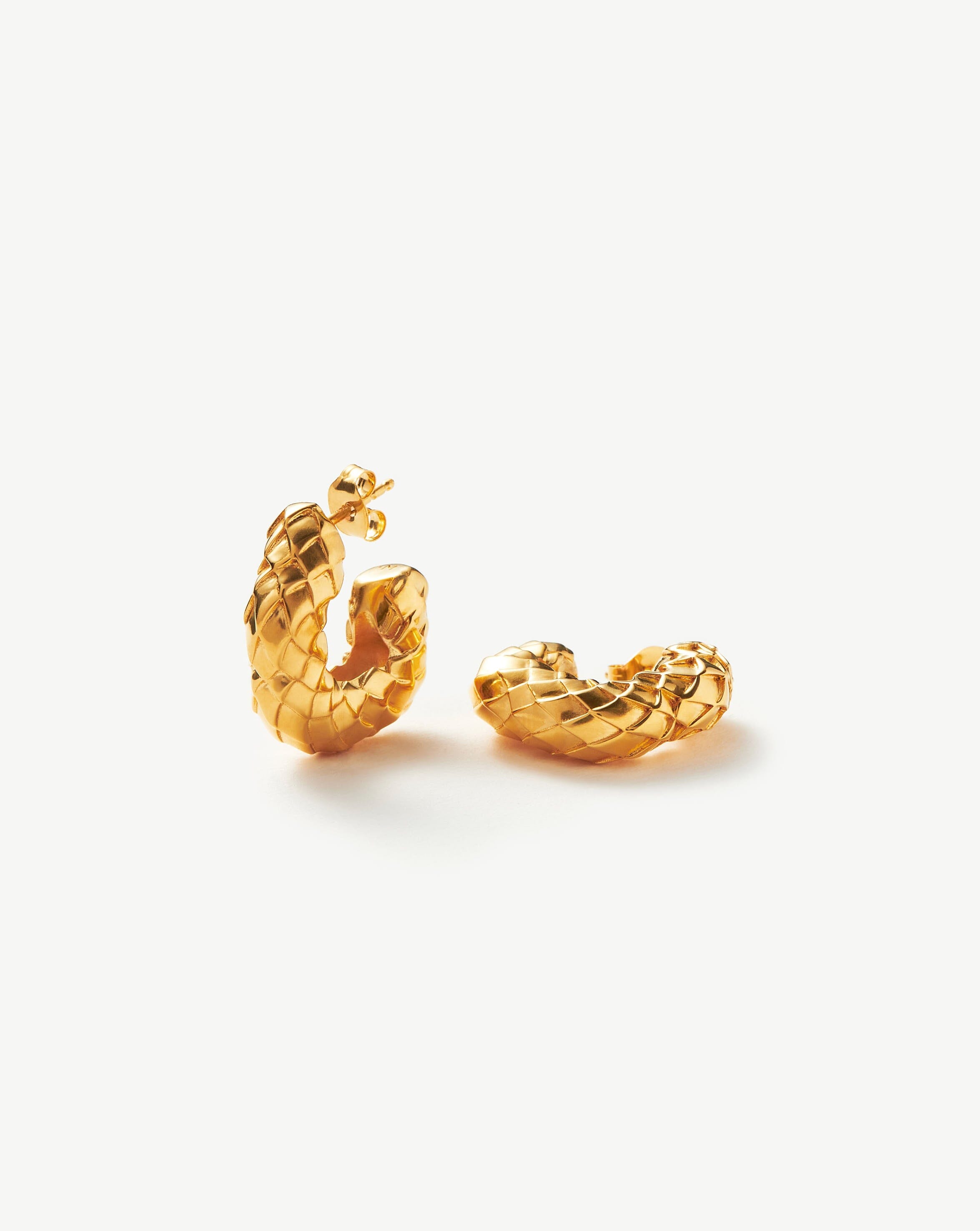 Medium Serpent Textured Chubby Hoop Earrings | 18ct Gold Plated Earrings Missoma 