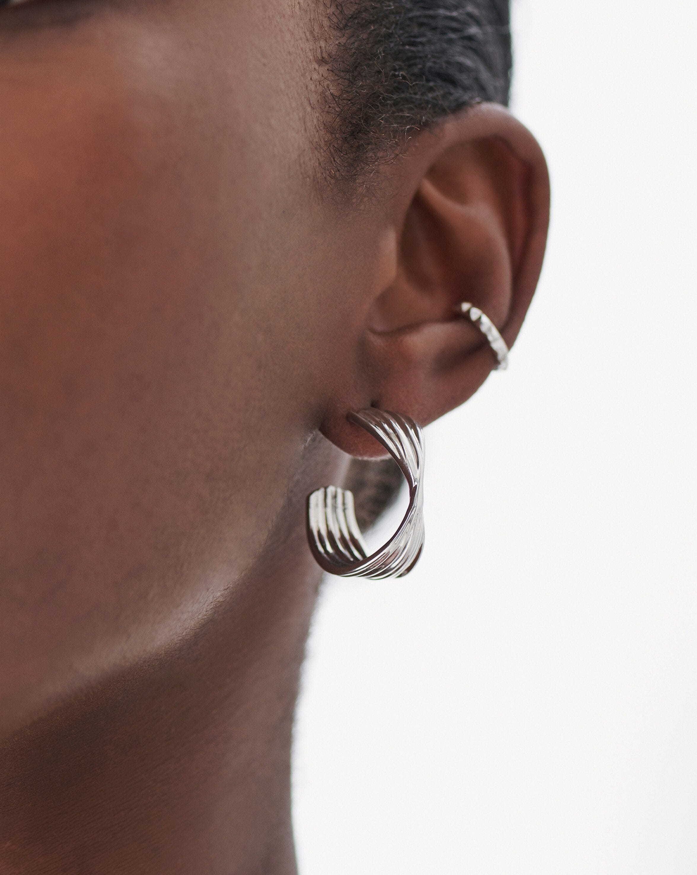 Medium Wave Hoop Earrings | Silver Plated Earrings Missoma 