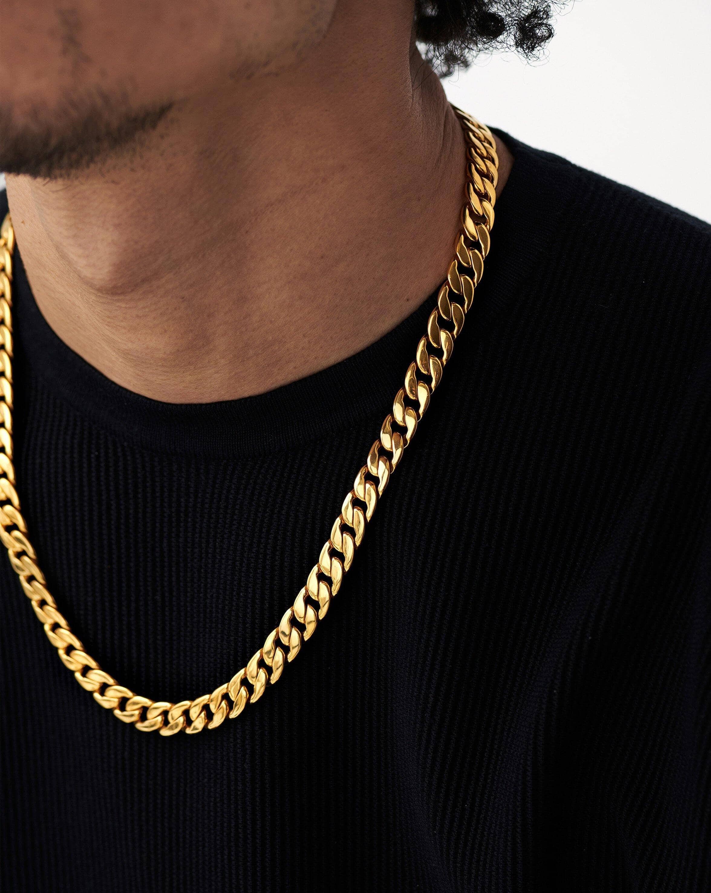 Mens gold store curb necklace