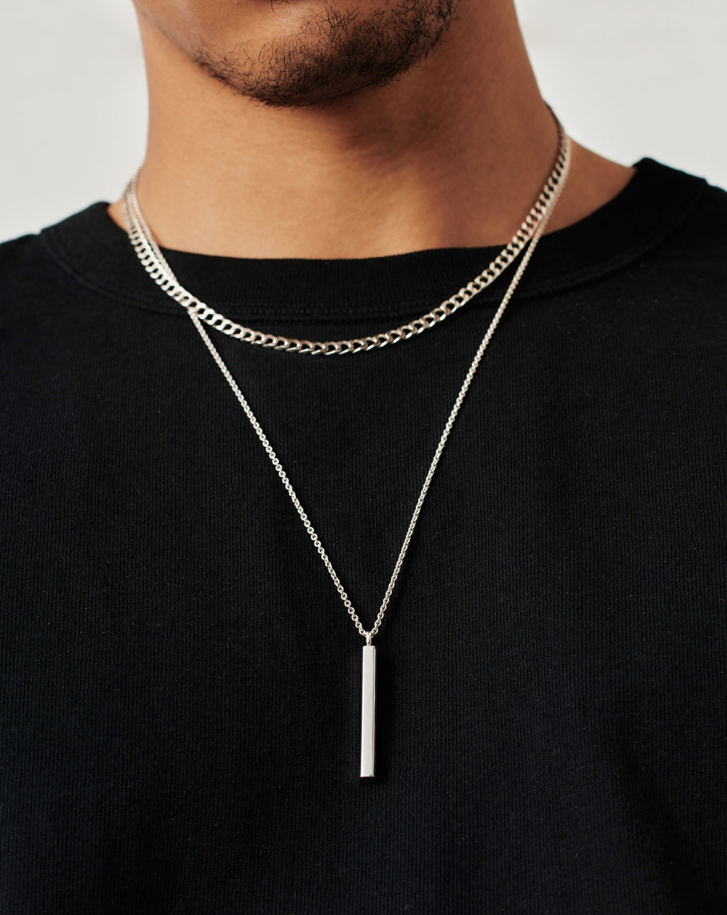 Missoma Mens Engravable Tag Pendant Necklace | Sterling Silver