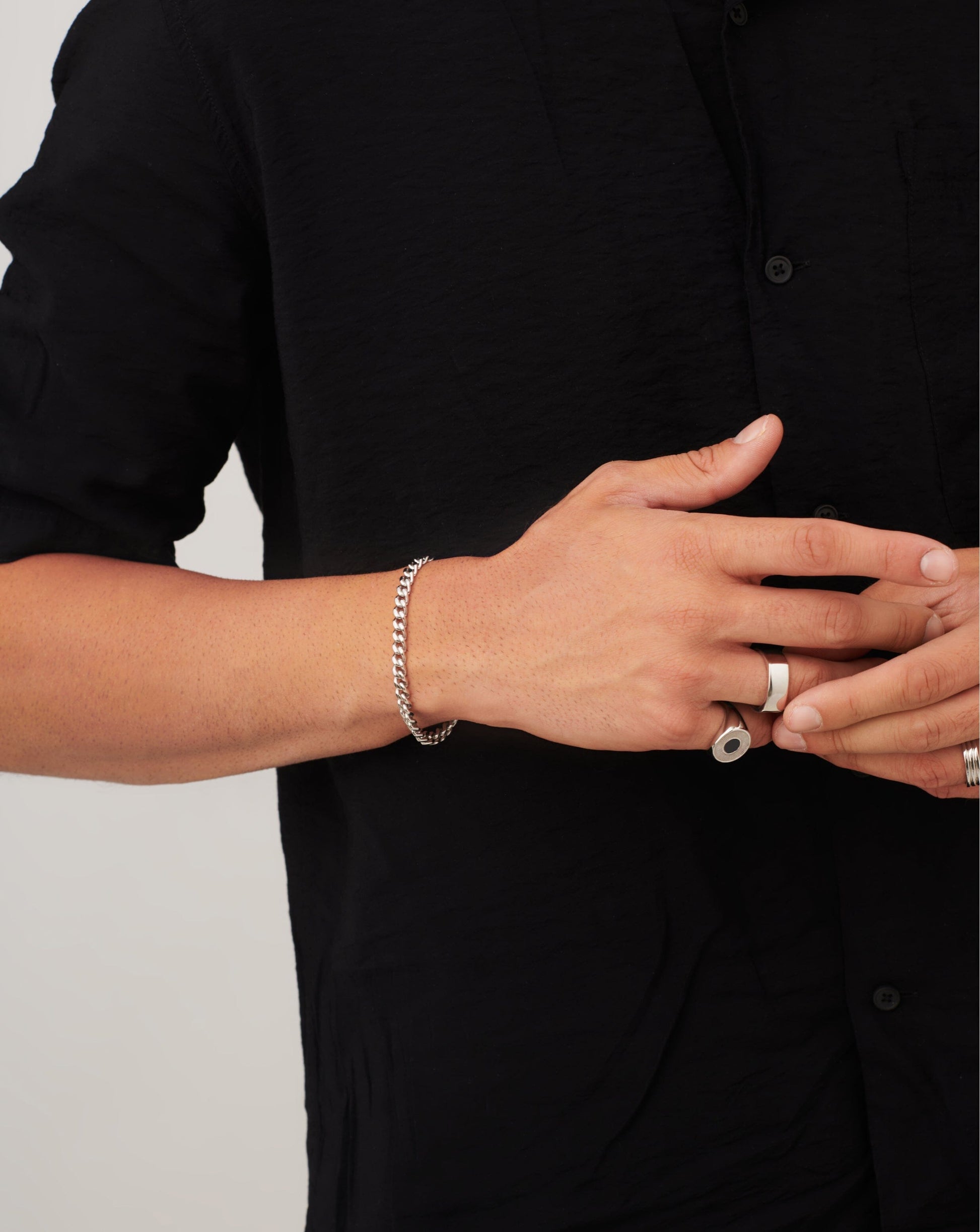 Mens Flat Curb Chain Bracelet | Silver Plated Bracelets Missoma 