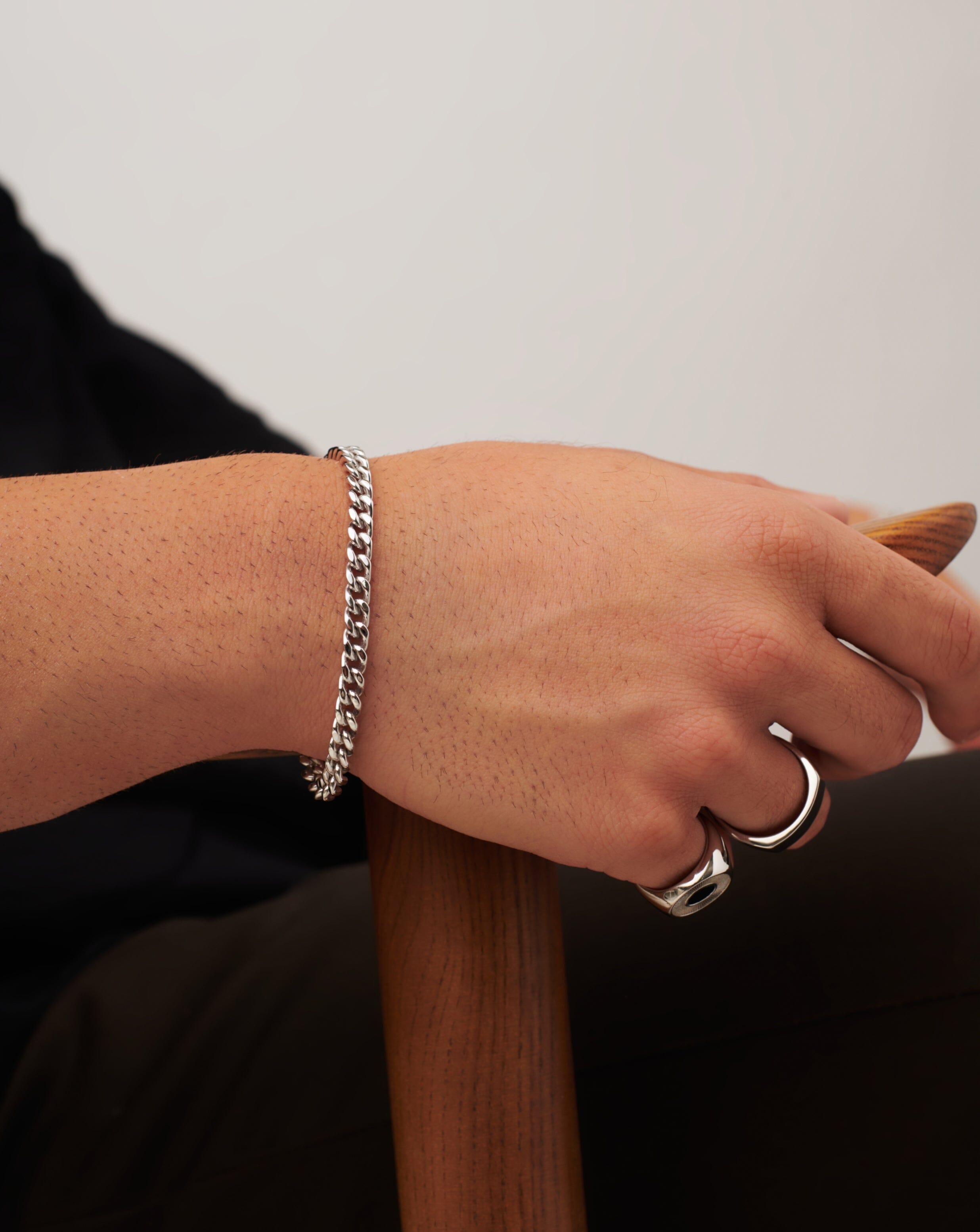 Mens Flat Curb Chain Bracelet | Silver Plated Bracelets Missoma 