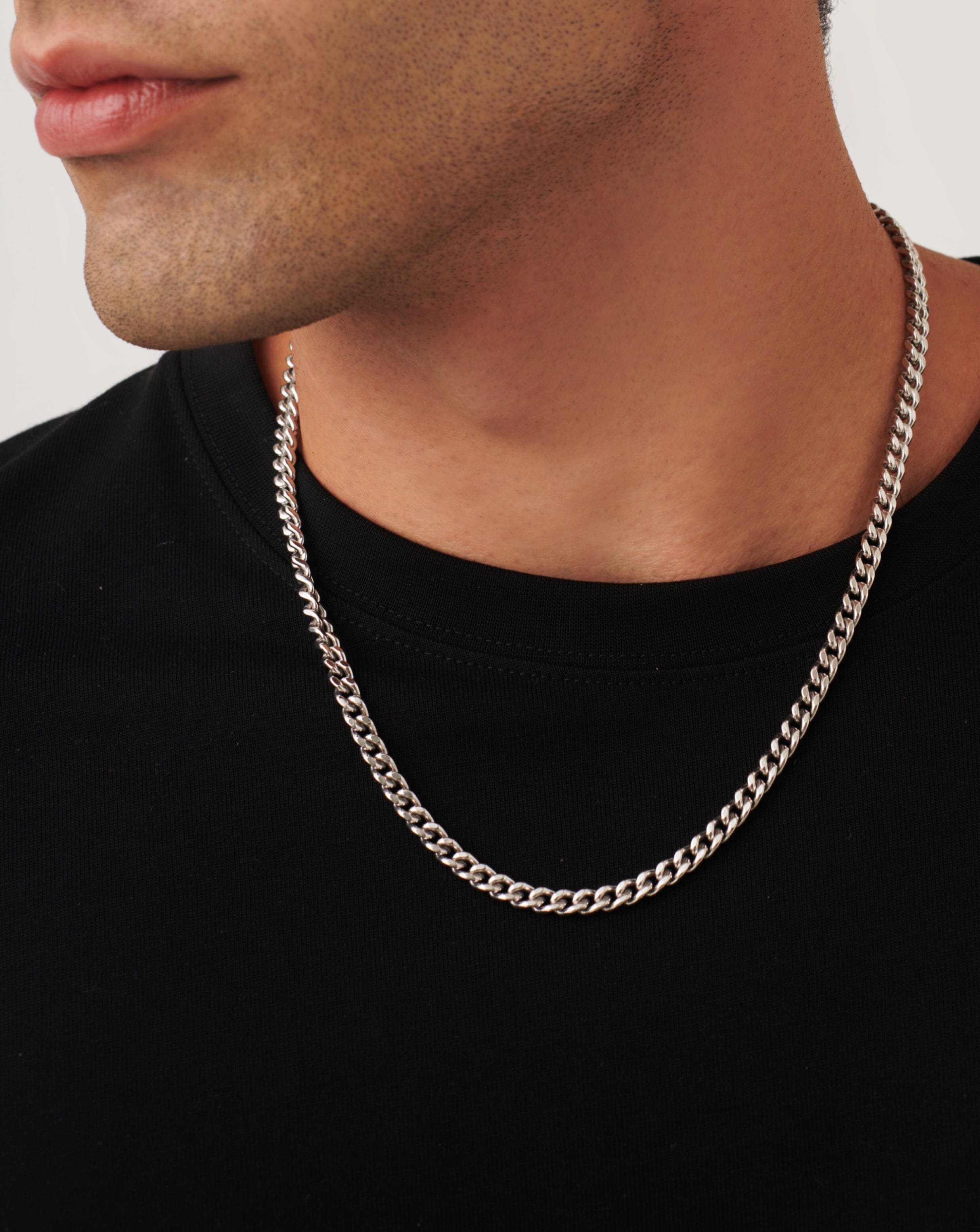 Mens Flat Curb Chain Necklace | Silver Plated Necklaces Missoma 