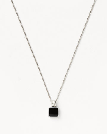 Mens Lucy Williams Square Black Onyx Pendant Necklace Necklaces Missoma 