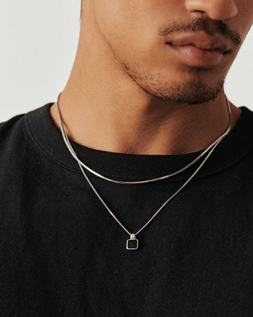 Mens Lucy Williams Square Black Onyx Pendant Necklace Necklaces Missoma 