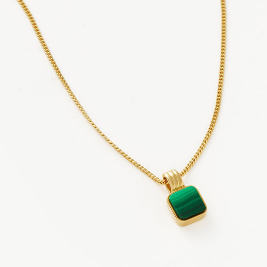 Mens Lucy Williams Square Malachite Pendant Necklace Necklaces Missoma 