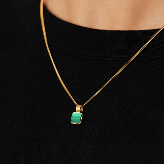 Mens Lucy Williams Square Malachite Pendant Necklace Necklaces Missoma 