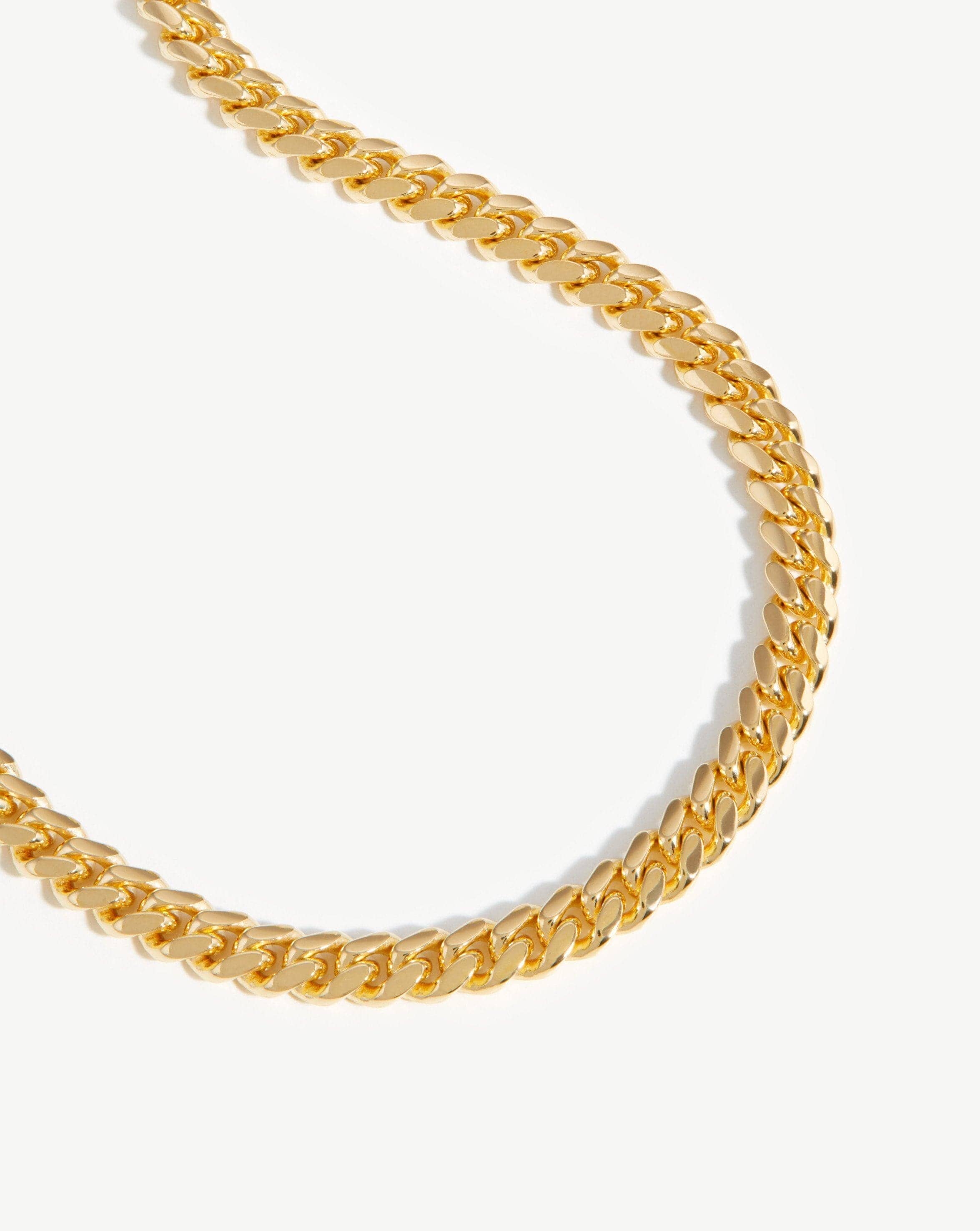 Men's Chunky Curb Chain Necklace 18ct Gold Plated