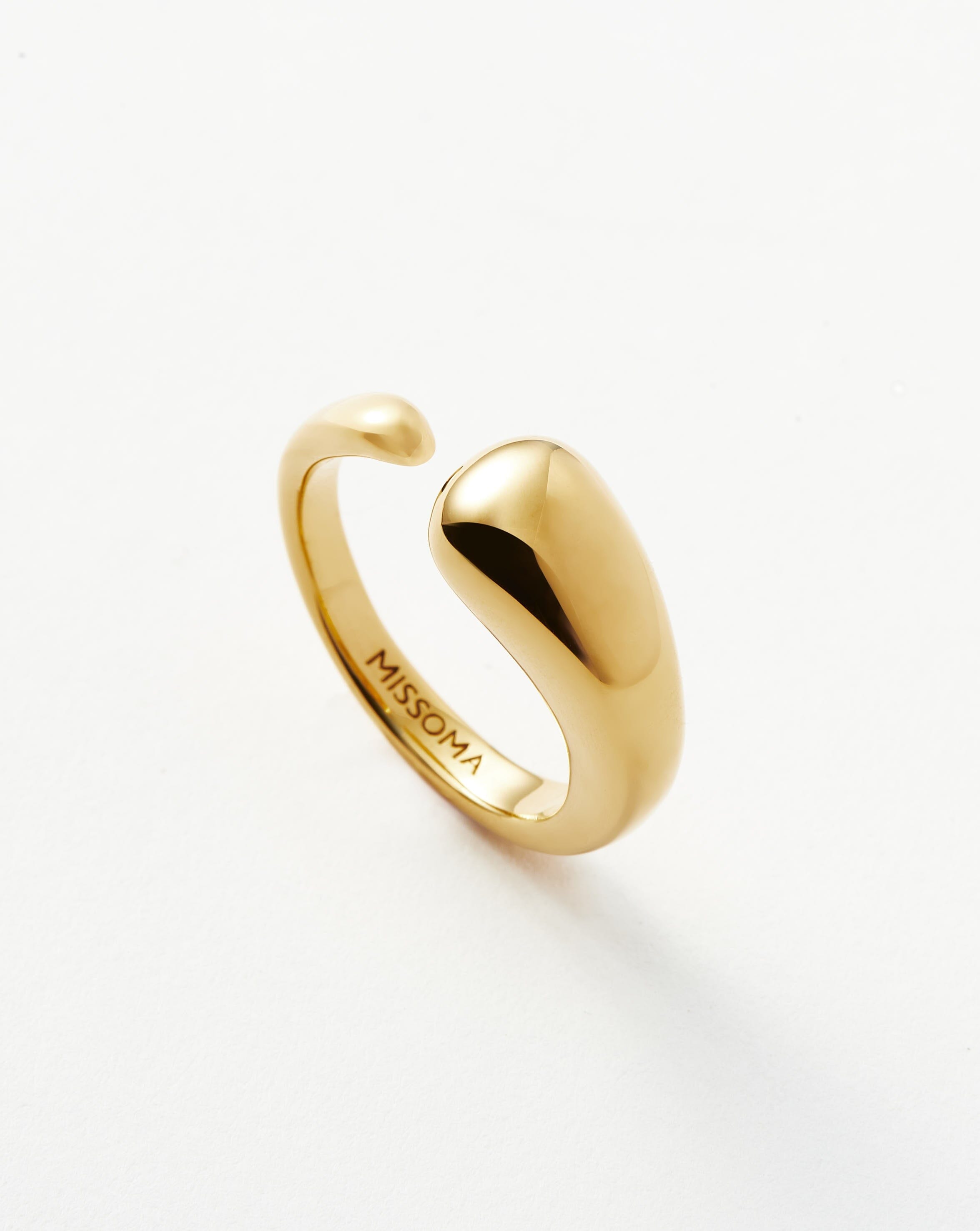 Molten Asymmetric Open Ring | 18ct Gold Plated Rings Missoma 